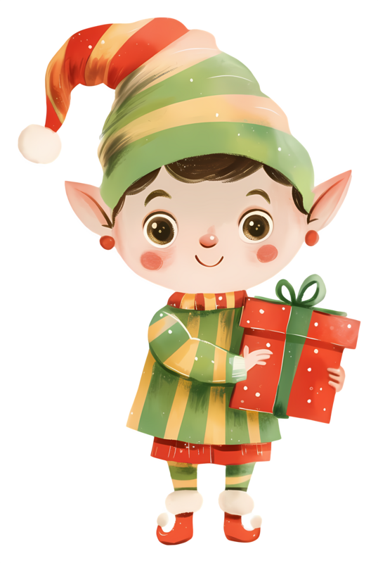 Elf holding a gift