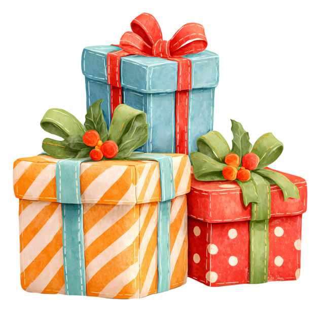 Stack of Christmas gifts